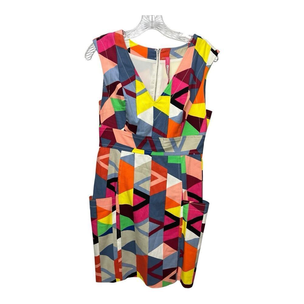 TRACY REECE PLENTY Pocketed SHIET Dress Size 4 Multi HAPPY GEO Color geometric